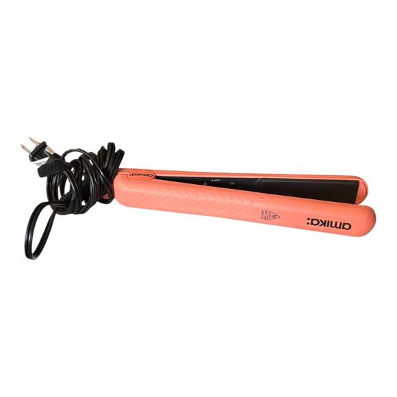 Amika Ceramic Hair Straightener Flat Iron 1 Inch Coral Pink - Picture 1 of 4